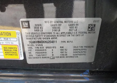 2017 Buick Enclave Leather из США, поврежденный, VIN 5GAKVBKDXHJ264811